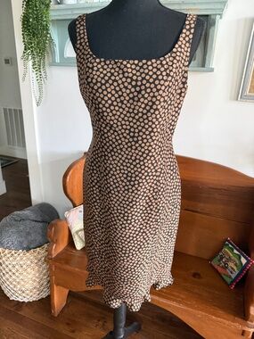 Rickie Freeman for Teri Jon Brown Polka Dot Midi Dress